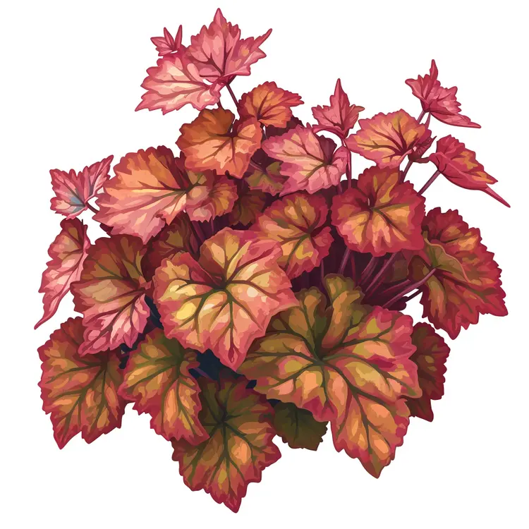 Colorful Heuchera Plant with Variegated Leaves