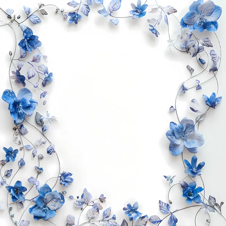 Delicate Blue Floral Frame