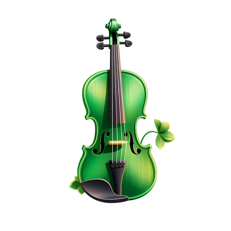 Green Violin with Shamrock