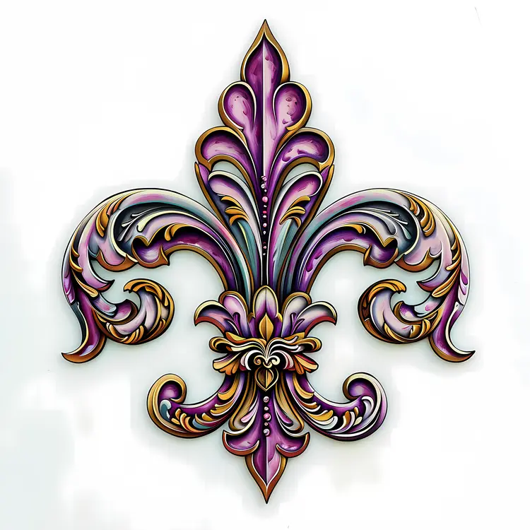 Pink and Purple Ornamental Fleur-de-lis