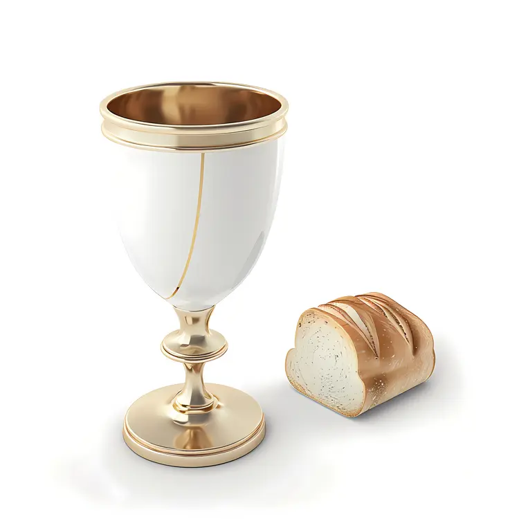 Golden Chalice and Bread for Communion