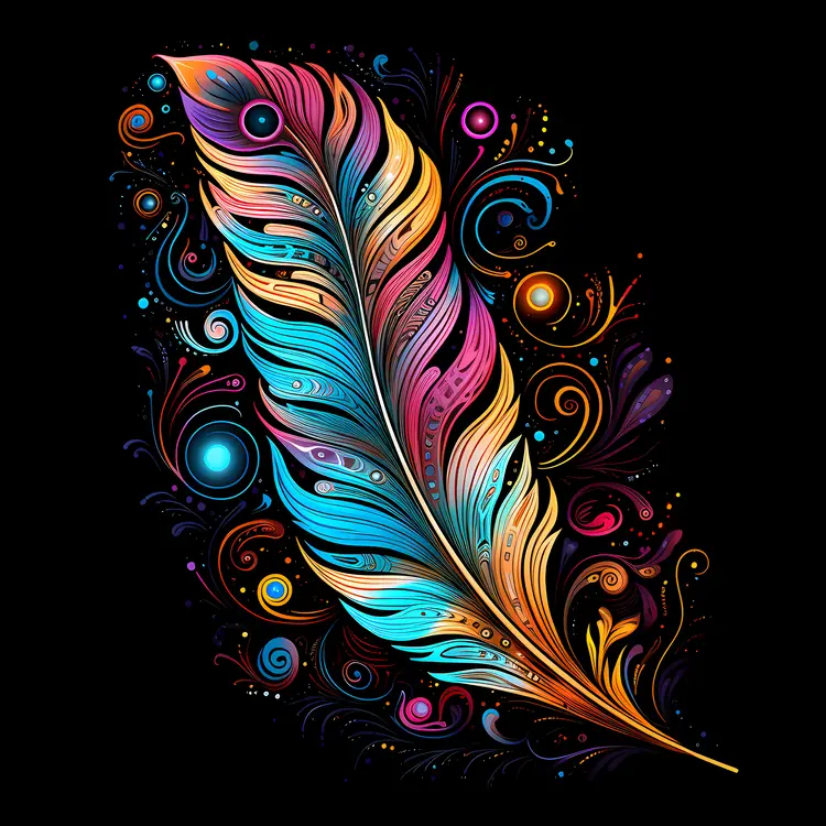 Vibrant Artistic Feather Design