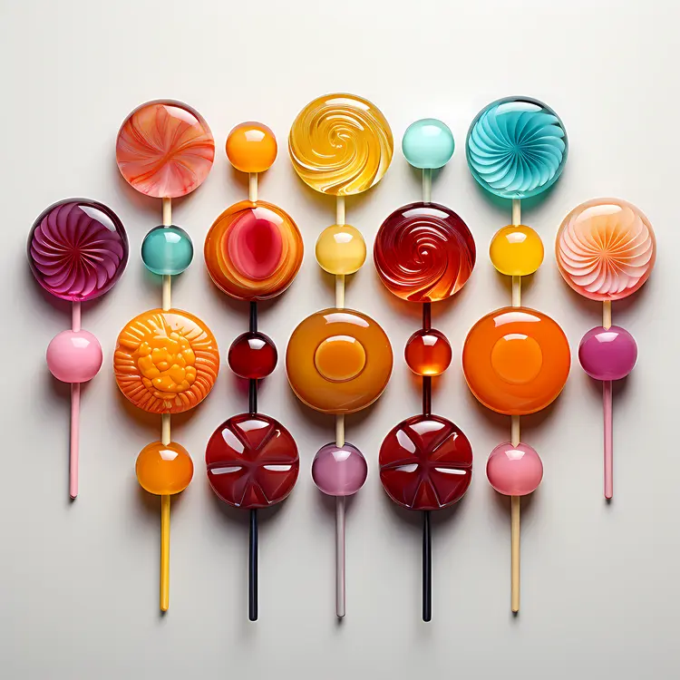 Diverse Collection of Colorful Lollipops