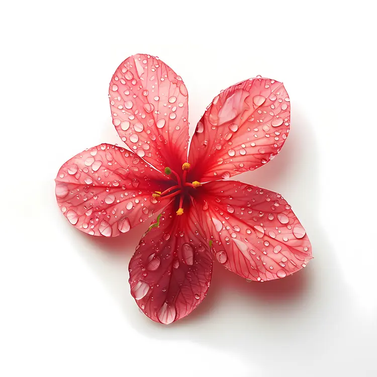 Pink Flower with Water Droplets