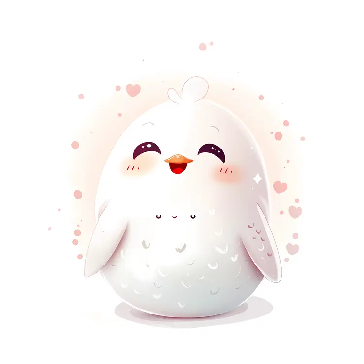 Cute White Bird Cartoon
