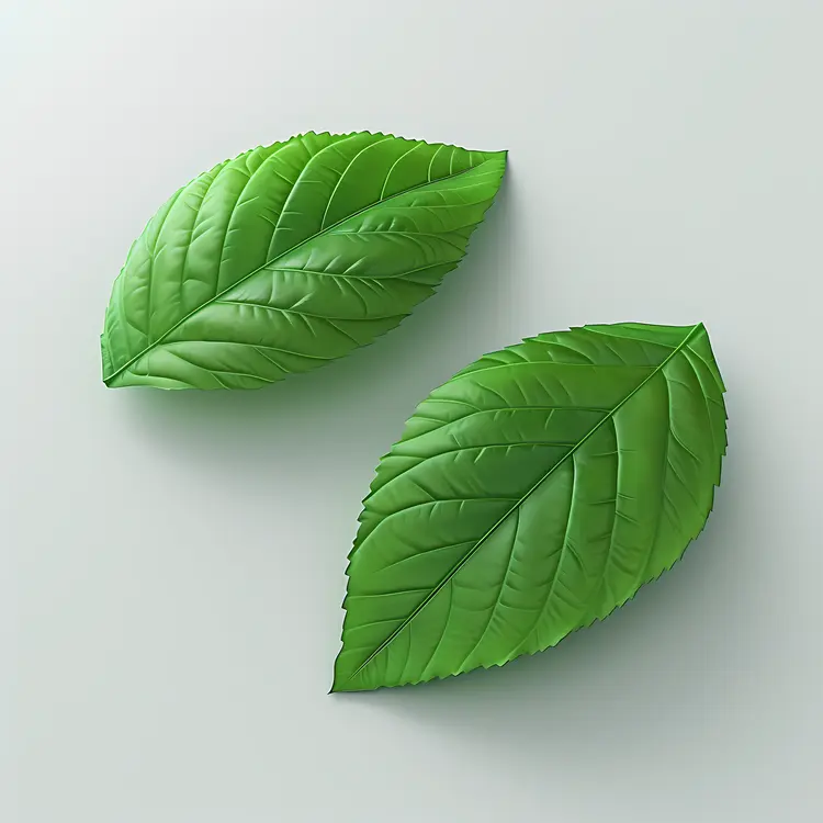 Pair of Green Leaves Illustration