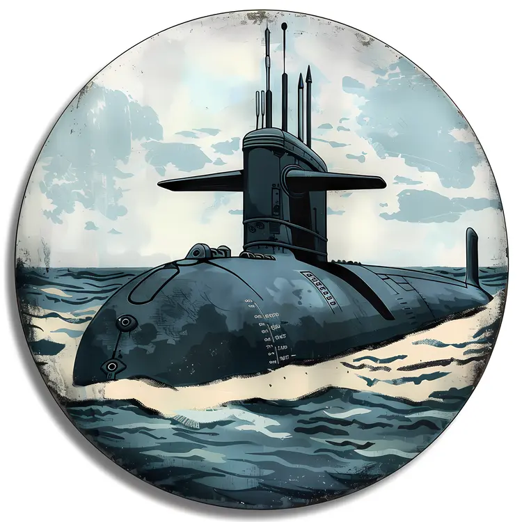 Vintage Submarine Illustration