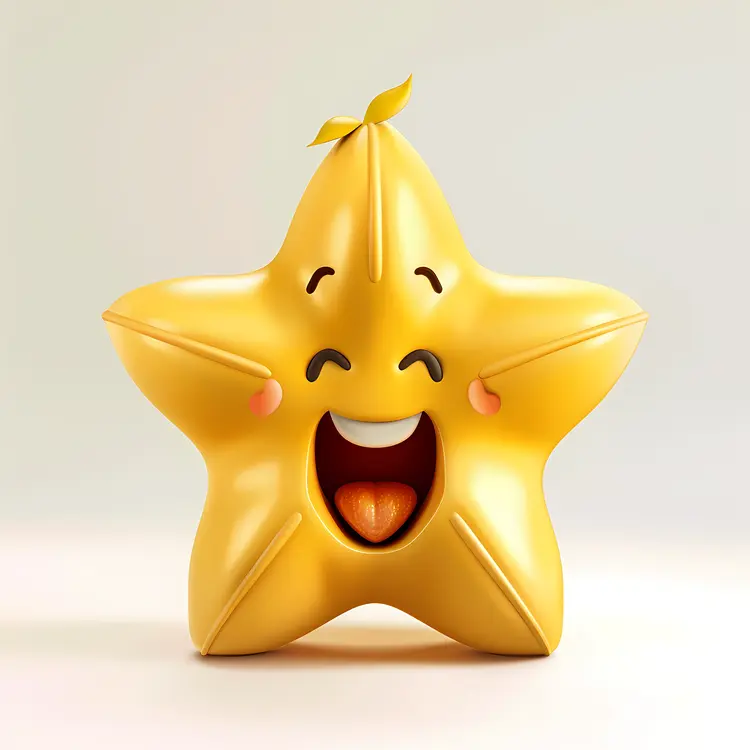 Smiling Starfruit with Leaf