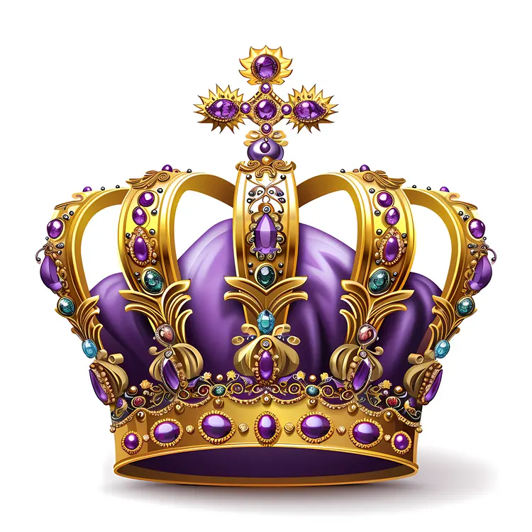 Ornate Purple Crown with Jewels