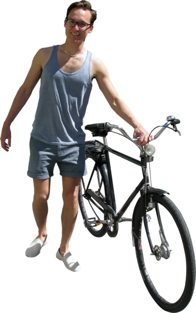 Casual Man with Bicycle