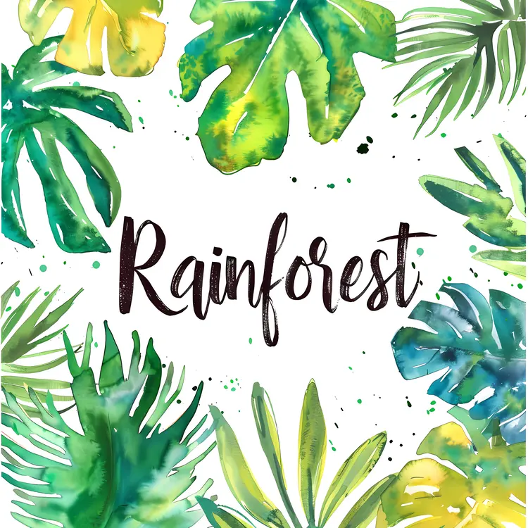 Green Rainforest Leaves Illustration