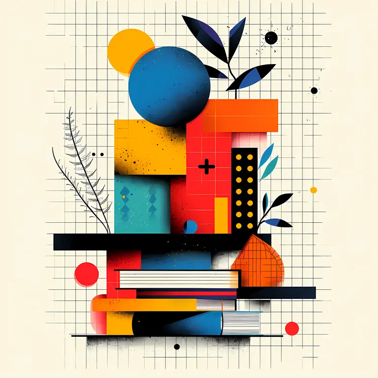 Colorful Geometric Shapes with Books