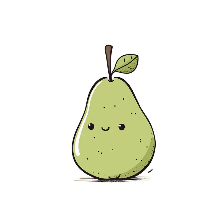 Smiling Cute Pear Cartoon