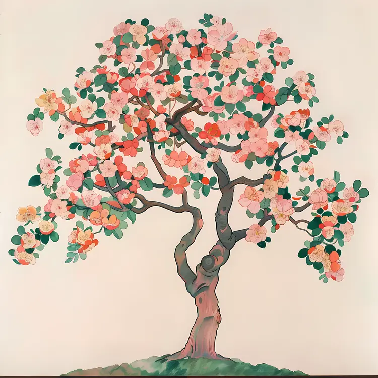 Flowering Tree with Pink Blossoms