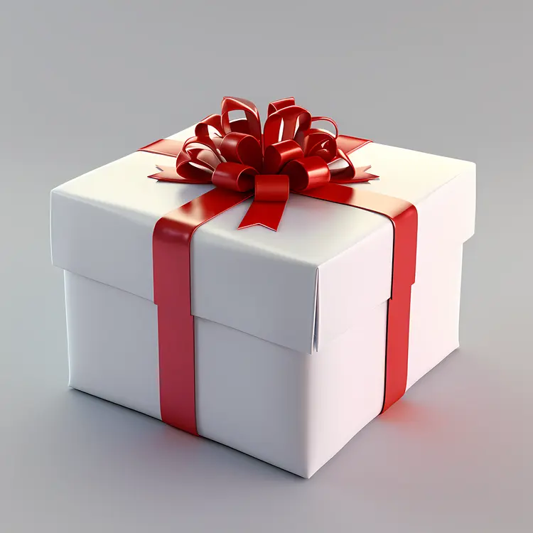 Gift Box with Red Ribbon