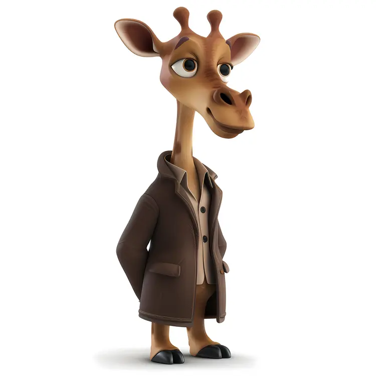 Cartoon Giraffe in a Coat