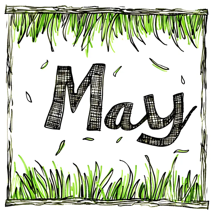 May with Green Grass Border