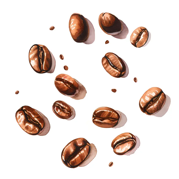 Shiny Brown Coffee Beans