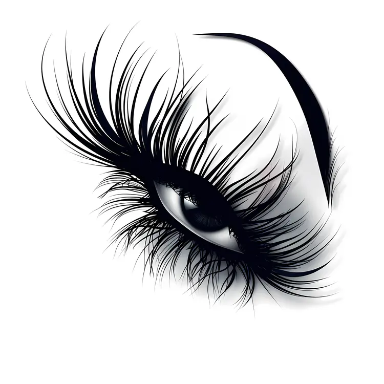 Illustration of Eye with Long Eyelashes