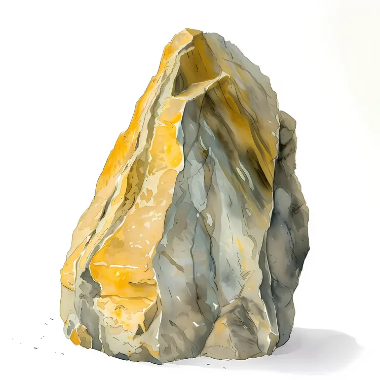 Yellow and Gray Rock with Textures