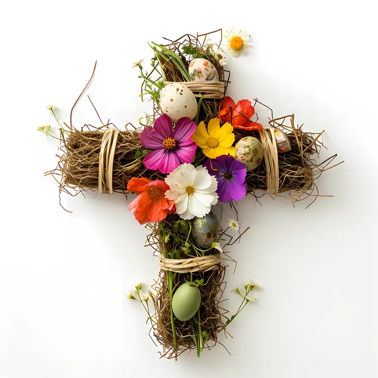 Natural Floral Cross for Easter