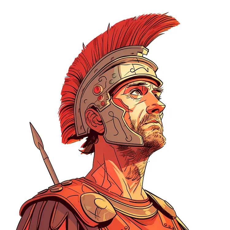 Roman Soldier in Armor Illustration