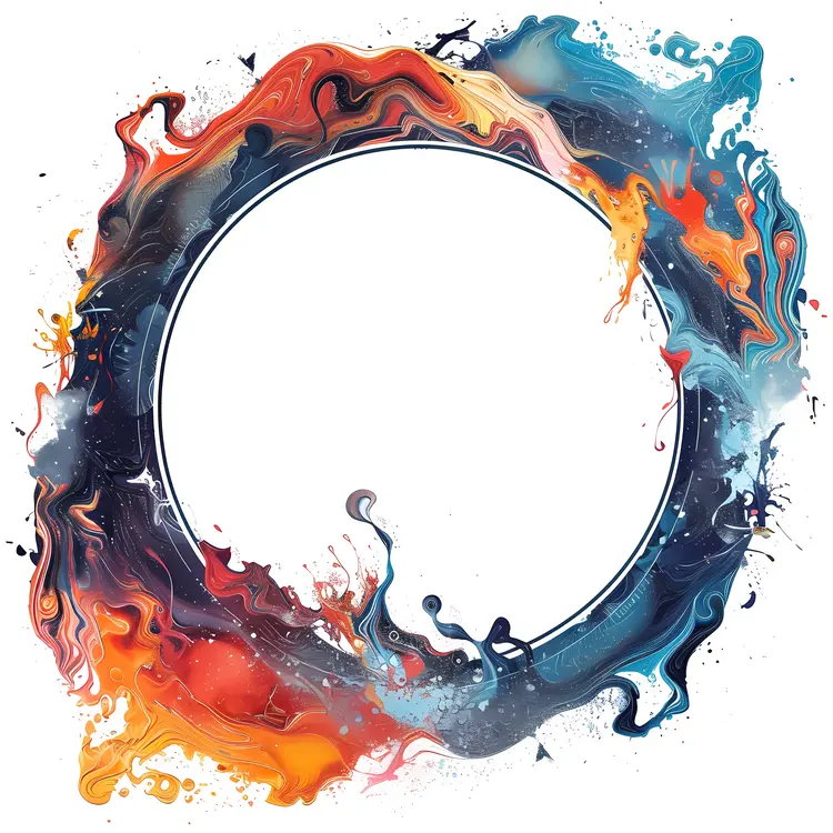 Vibrant Colorful Swirl with Paint Splash
