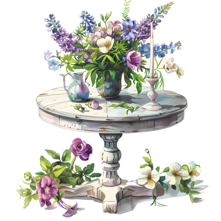 Flower Table with Vase