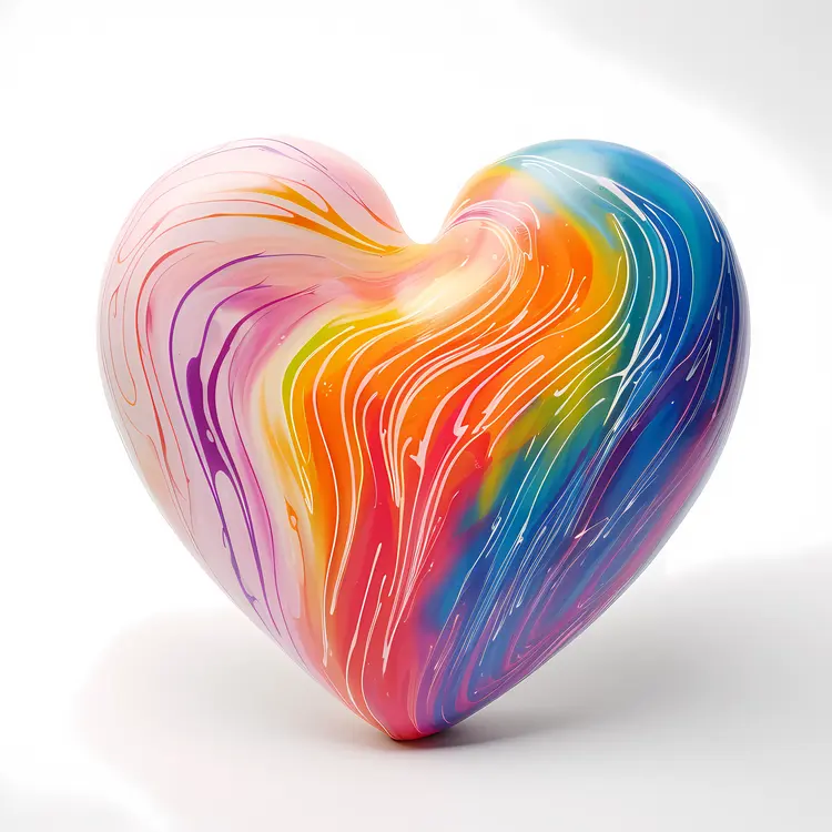 Colorful Swirl Rainbow Heart