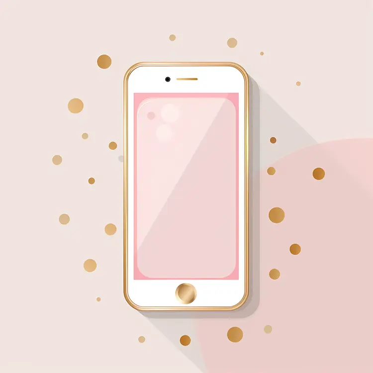 Smartphone with Pink Screen Illustration