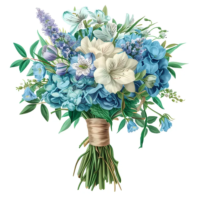 Graceful Blue and White Flower Bouquet