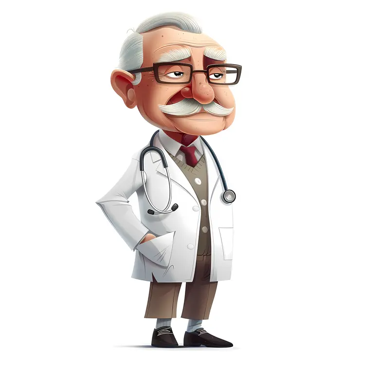 Old Doctor Cartoon Character