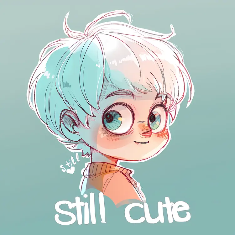 Still Cute Cartoon Boy