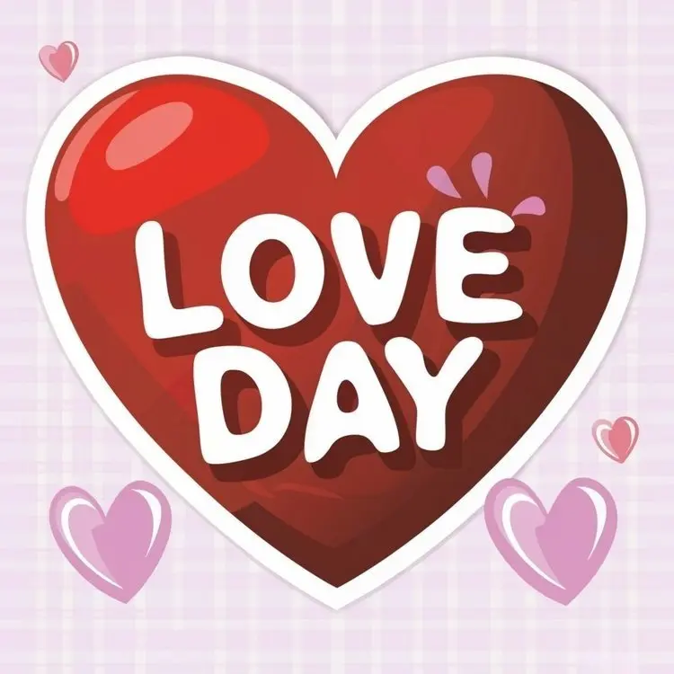 Red Heart Love Day Graphic
