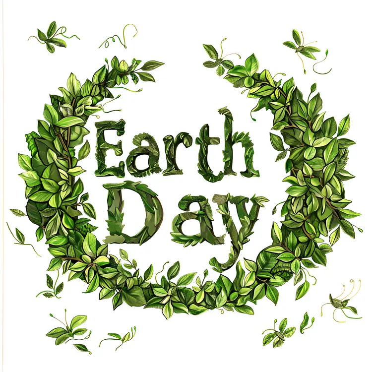 Earth Day with Green Leaves