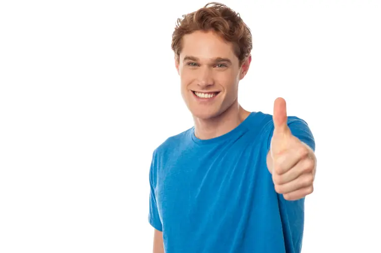 Smiling Man Giving Thumbs Up
