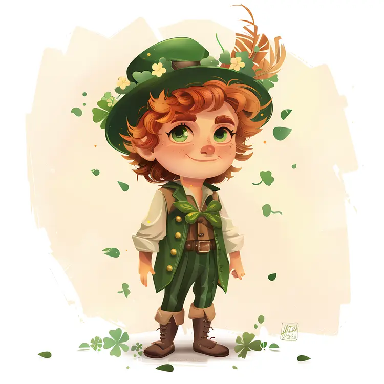 Green Boy with Clover