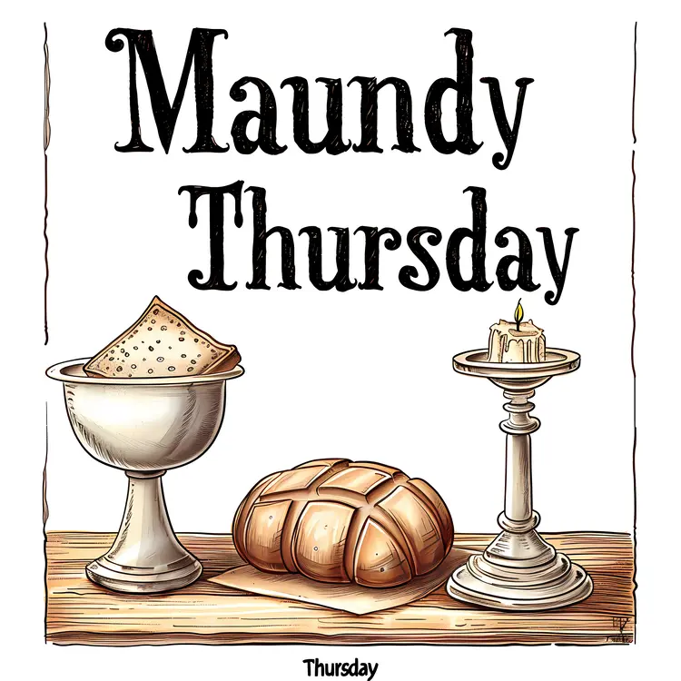 Maundy Thursday Bread and Chalice with Candle