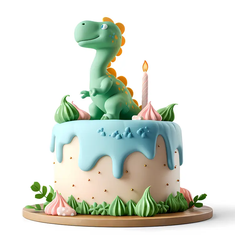 Green Dinosaur Cake for Kids Birthday