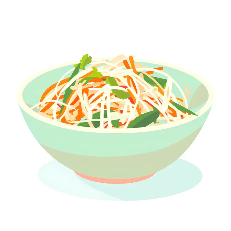 Noodles in Green Bowl