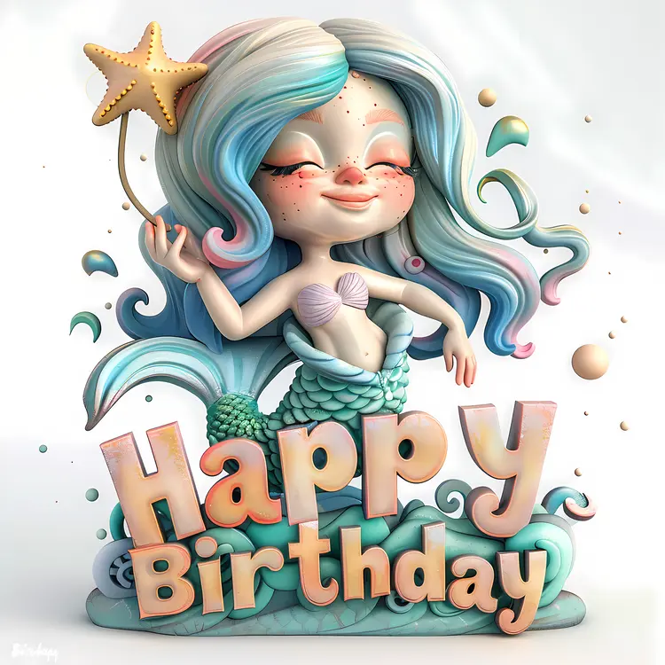 Mermaid with Birthday Starfish
