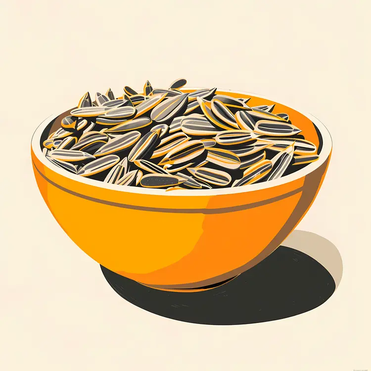 Sunflower Seeds in Yellow Bowl
