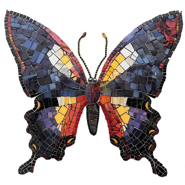 Colorful Mosaic Butterfly