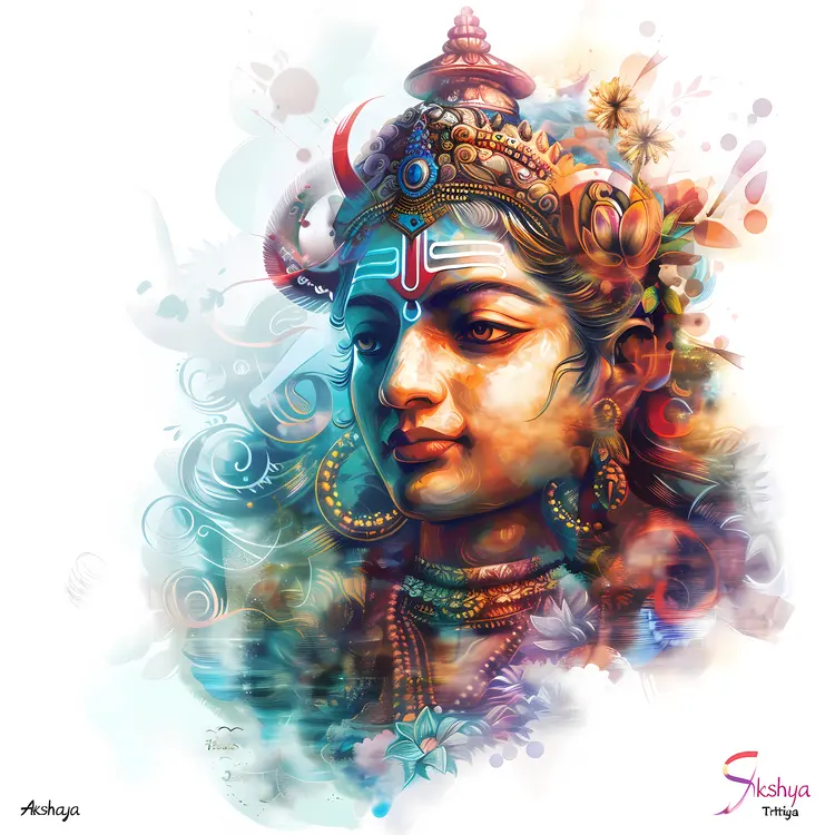 Colorful Painting of a Goddess