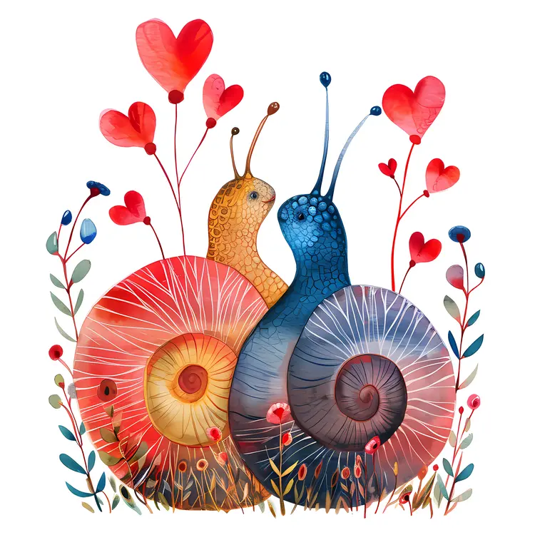 Colorful Snails in Love