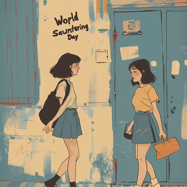 World Sauntering Day Illustration