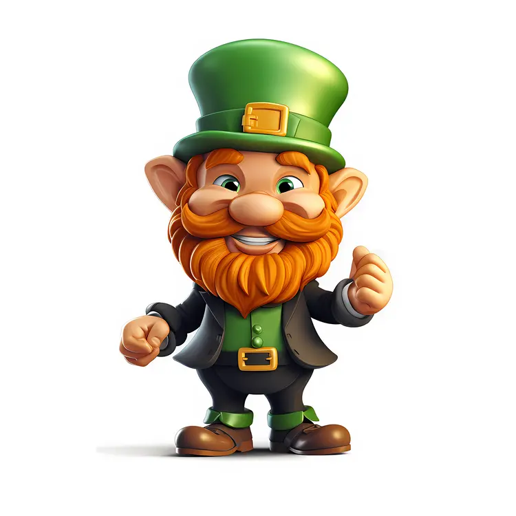 Leprechaun with Green Hat and Beard