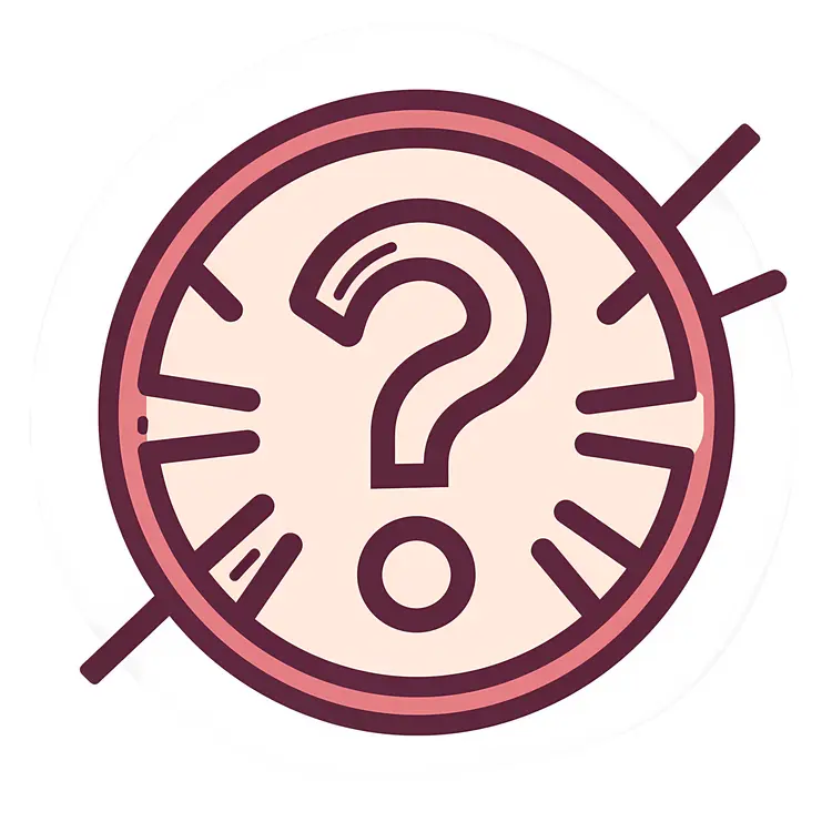 Red Question Mark in Circular Frame