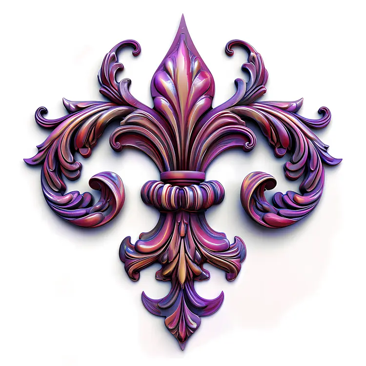 Purple Ornamental Fleur-de-lis