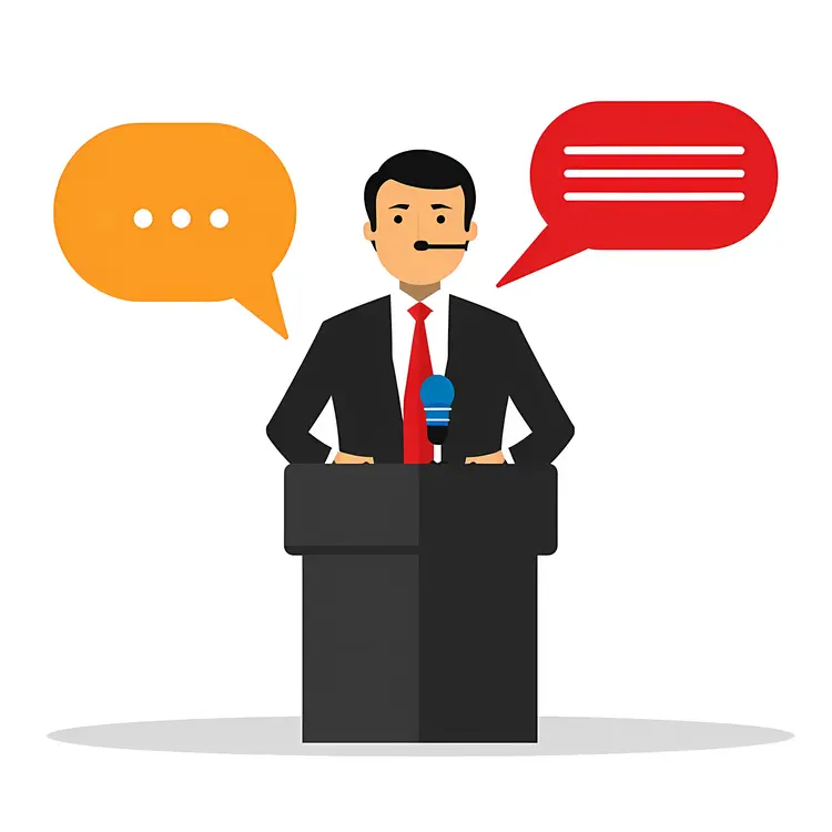 Man Speaking at Podium